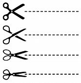 Border   Dotted Lines With Scissors Set Vector Illustration   Jpg