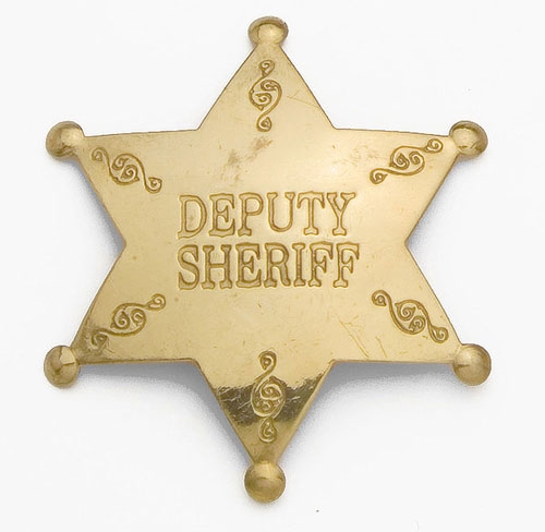 Brass Deputy Sheriff Badge Cowboy Accessories Costumes Badges