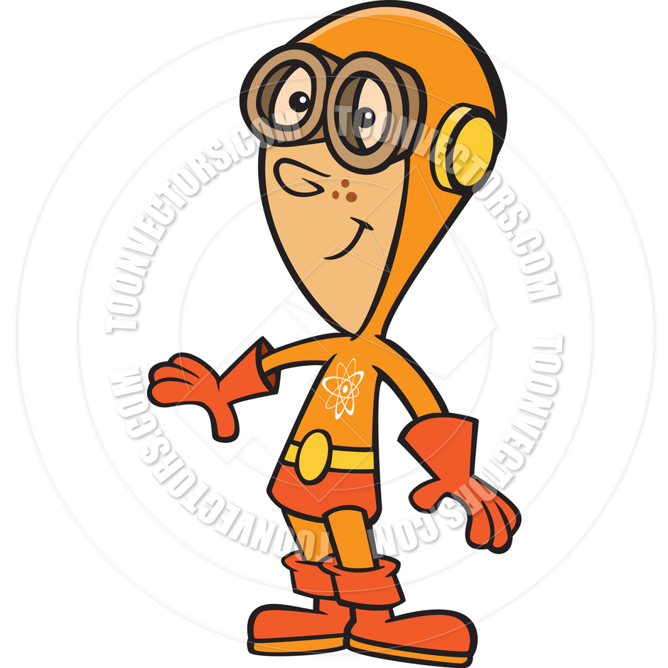 Cartoon Goggles Superhero Boy By Ron Leishman   Toon Vectors Eps    