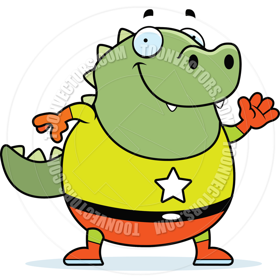 Cartoon Lizard Superhero By Cory Thoman   Toon Vectors Eps  5022