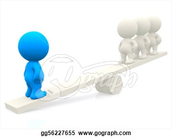 Clip Art   3d People On A Seesaw Isolated Over A White Background    