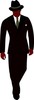 Clipart Image  Wealthy Businessman Wearing Suit And Tie And Fedora Hat