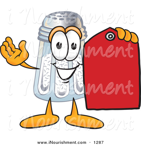 Clipart Of A Grinning Salt Shaker Mascot Cartoon Character Holding A    