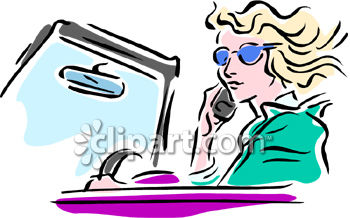 Clipart Picture Of A Woman Talking On Her Cell Phone While Driving