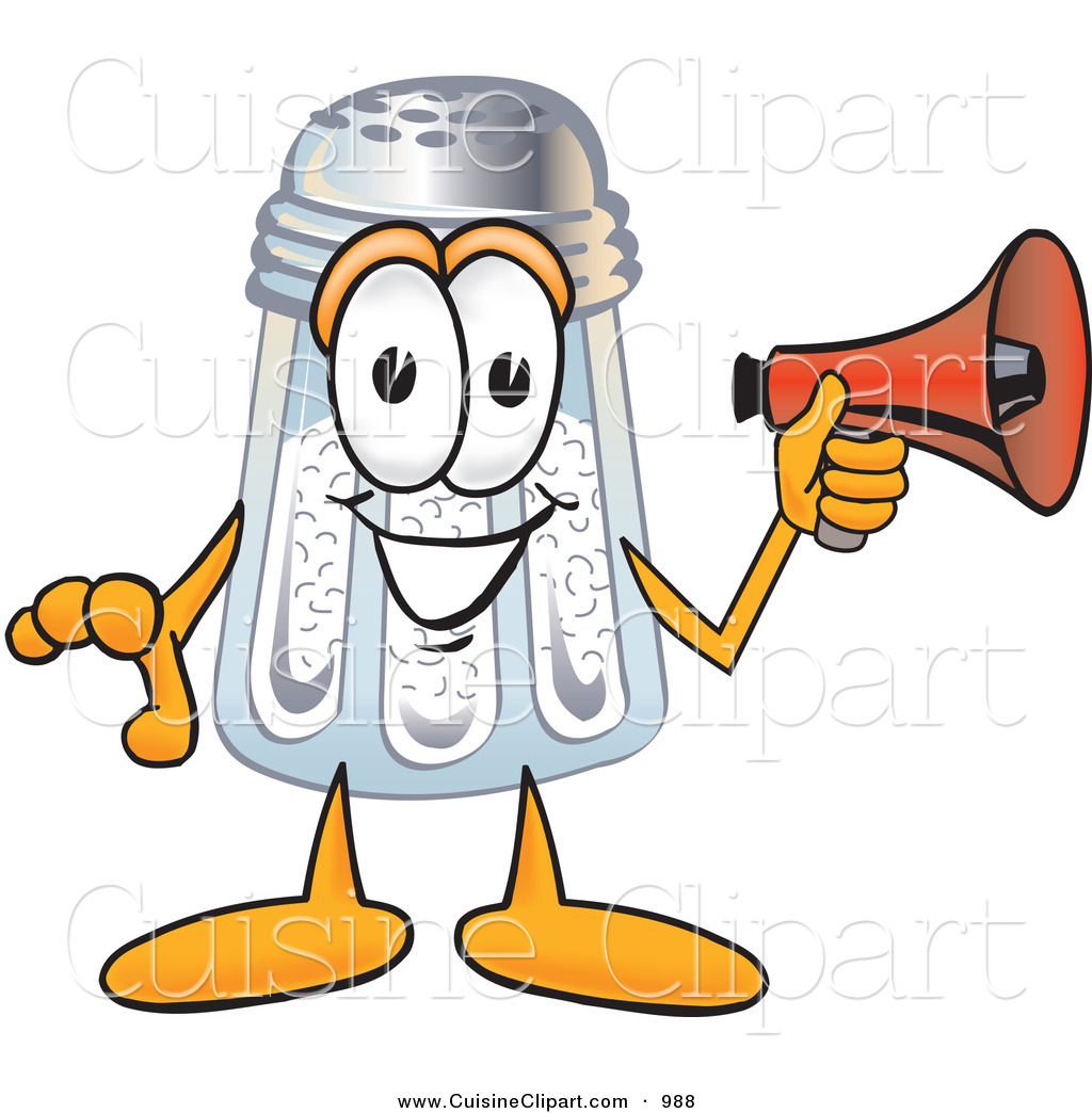 Cuisine Clipart Of A Happy Salt Shaker Mascot Cartoon Character
