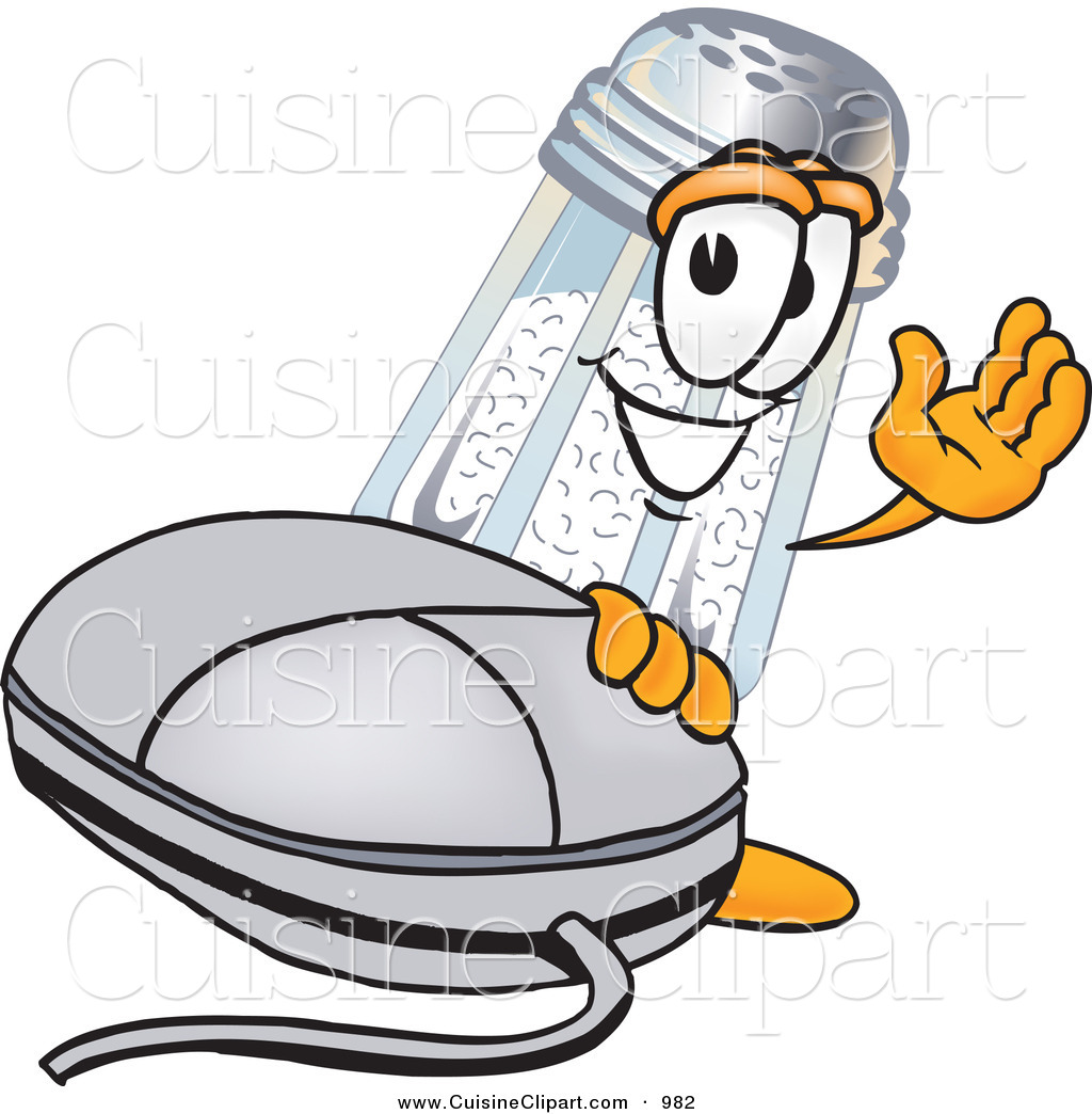 Cuisine Clipart Of A Happy Salt Shaker Mascot Cartoon Character With A