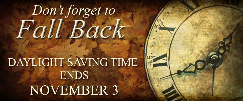 Daylight Savings Time Fall Back November 3 Fall Back   Daylight