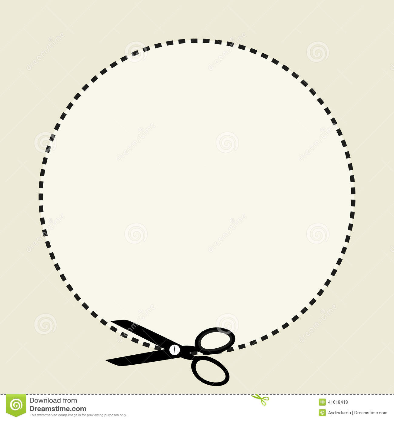 Dotted Circle Outline Dotted Circle And Scissors Or