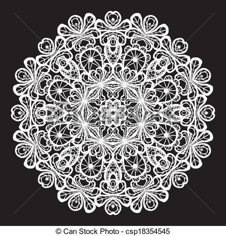 Eps Vector Of Abstract Circle Lace Pattern Csp18354545   Search Clip