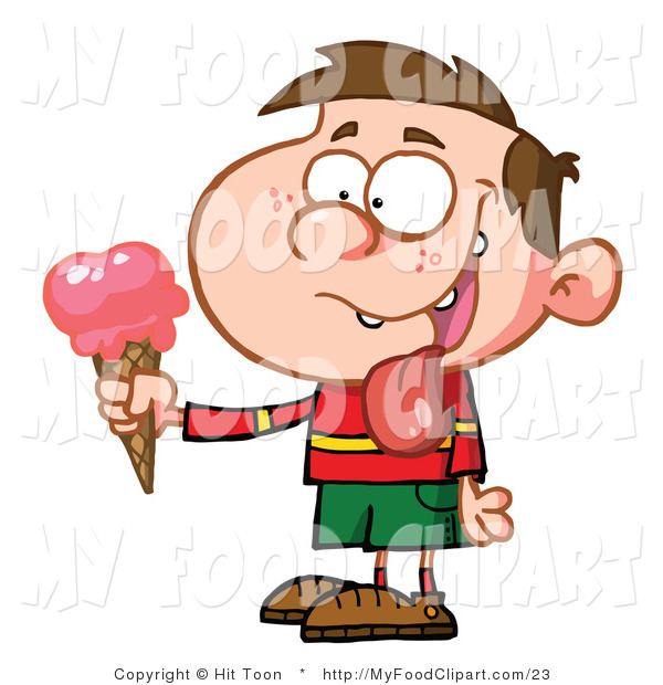 Food Clip Art Of A Little Boy Drooling Over His Delicious Strawberry    