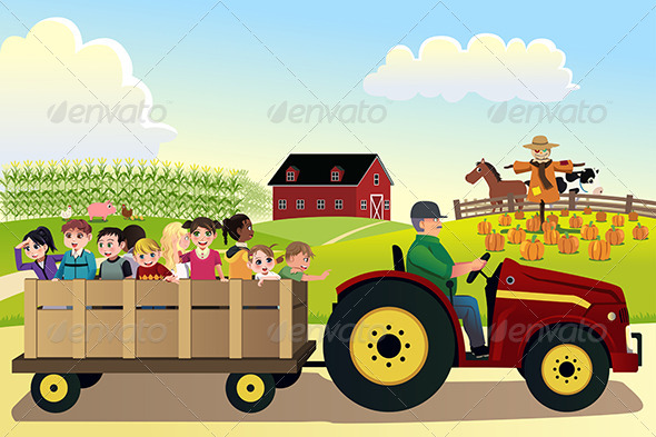 Graphicriver Kids Going On A Hayride 8584783