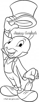 Jiminy Cricket Coloring Pages Disney Jiminy Cricket Coloring