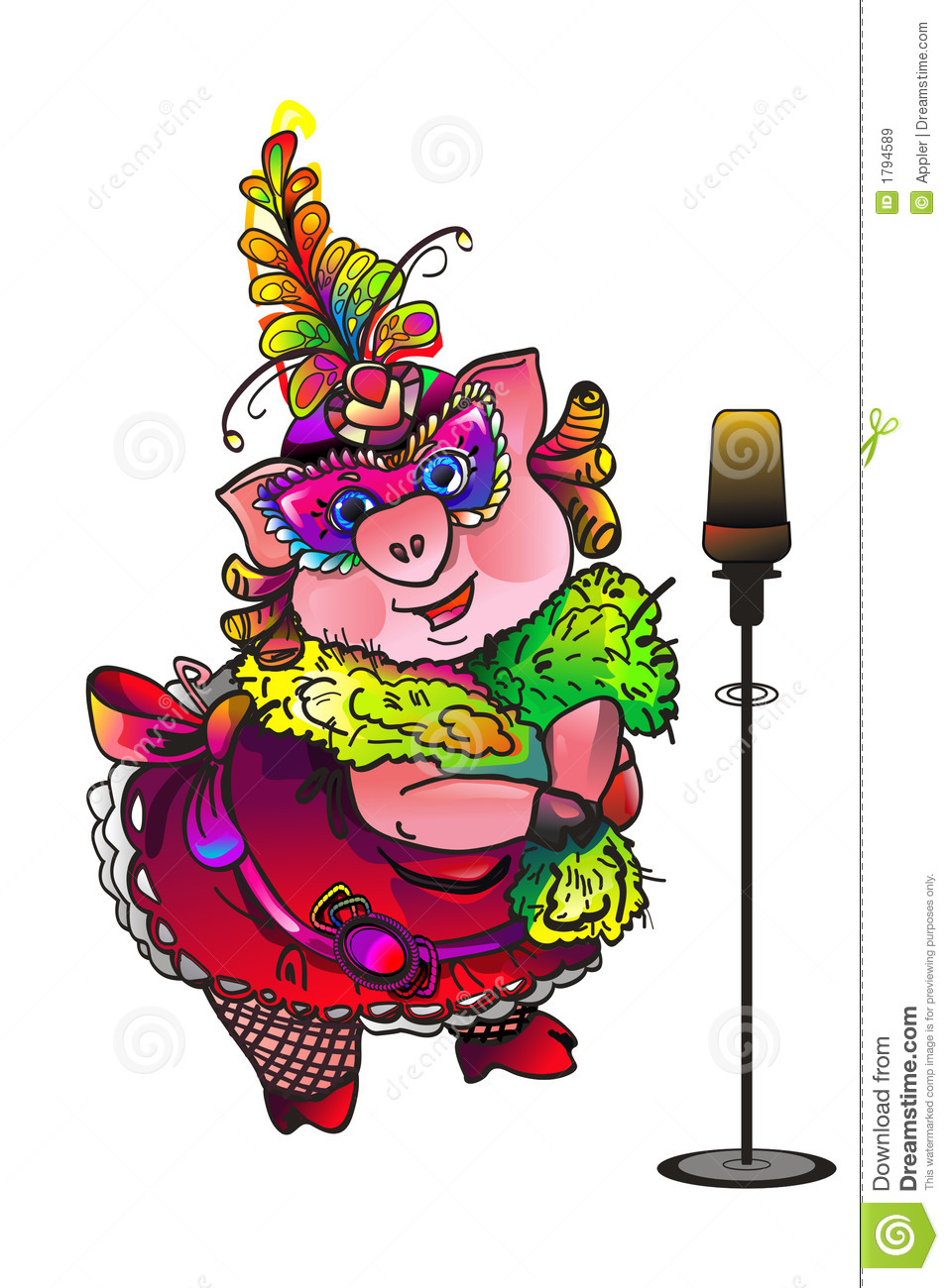 Livestock Show Pig Clip Art Singing Pig Masquerade Royalty