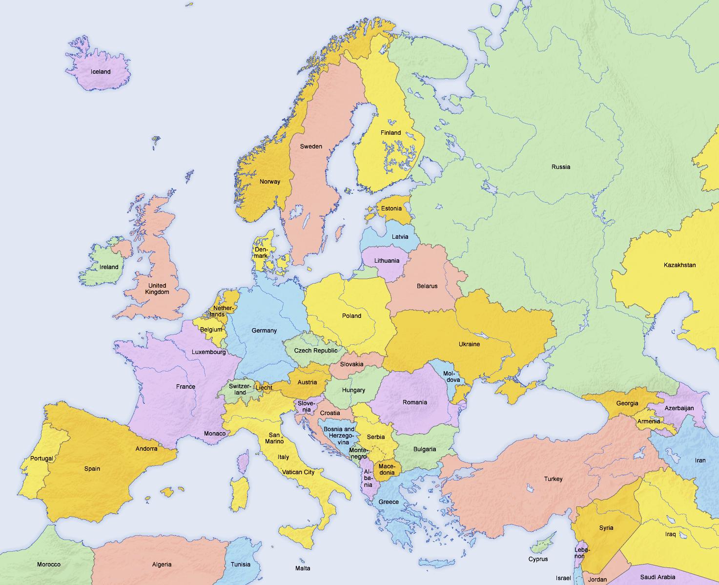 Online Maps  Europe Countries Map