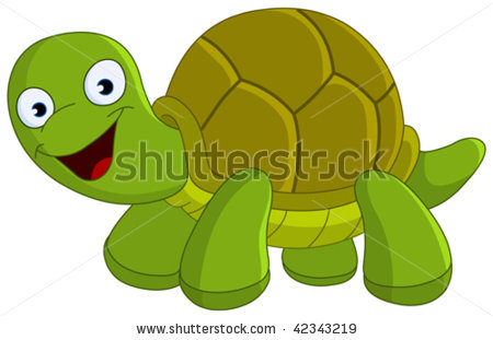 Picture Of A Cartoon Turtle In A Vector Clip Art Illustration