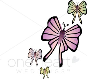 Purple Butterflies Clipart   Wedding Butterfly Clipart
