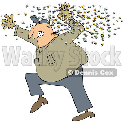 Royalty Free  Rf  Clipart Illustration Of A Chubby Man Running Away