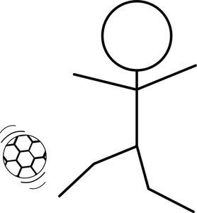 Soccer Cartoon Clipart Image   Stick Figure Playing Football Or Soccer