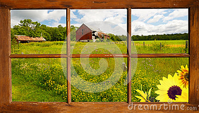 Summer Landscape Through A Window  Stock Photos   Image  30580283