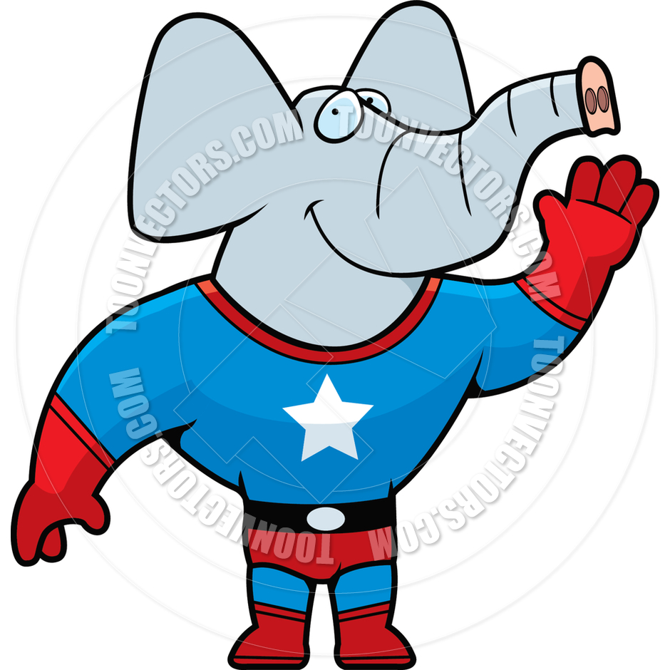 Superhero Elephant By Cory Thoman   Toon Vectors Eps  1315