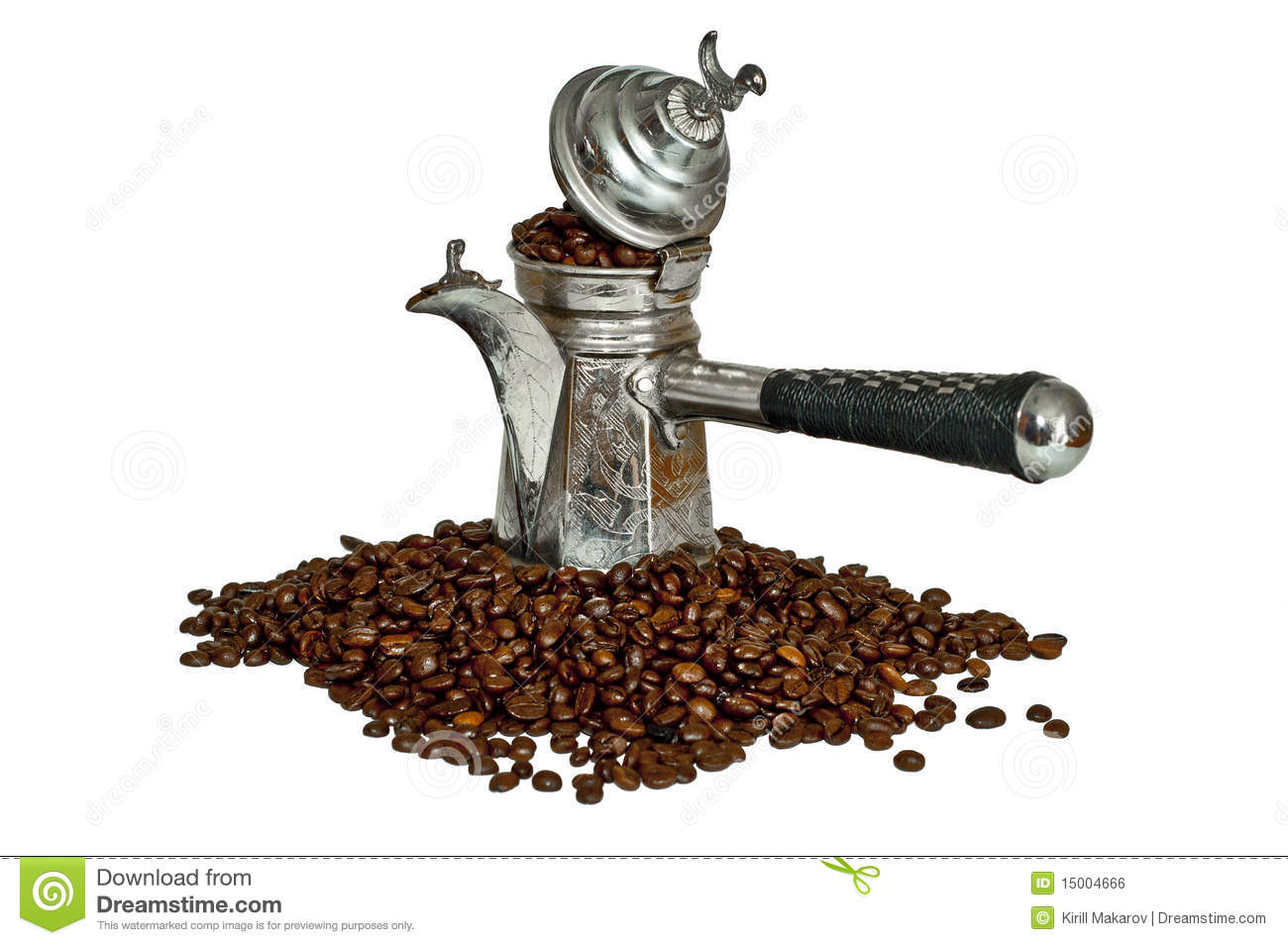 Turkish Coffee Pot And Coffee Beans Royalty Free Stock Image   Image    