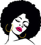 Vector Drawing Of Woman With Afro Hair Afro Hippie Woman