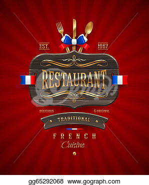       Vintage Signs Of French Restaurant  Stock Clipart Gg65292068