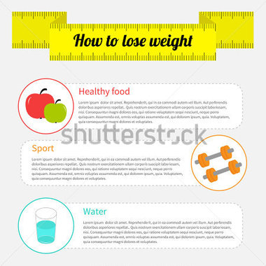 Weight Loss Healthy Food Sport Fitness Drink Vector Illustration