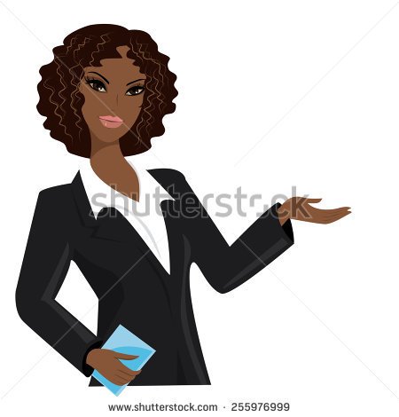 African American Business Womancartoon Vector Illustration   Stock