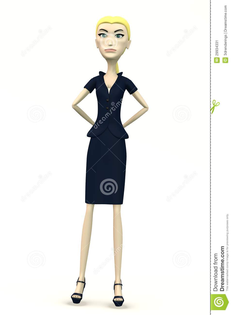 Angry Cartoon Woman In Suit Stock Image   Image  29934331
