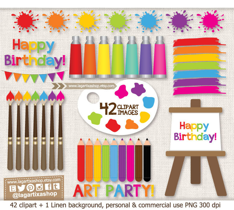 Art Party Clipart Images Png Painting Art Class By Lagartixashop