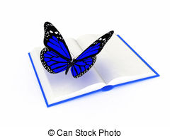 Butterfly On A Book On A White Background