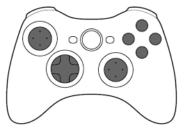 Cartoon Video Game Controller Black And White   Happy With Game