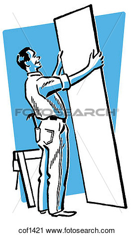 Clipart   A Vintage Style Drawing Of A Construction Worker  Fotosearch
