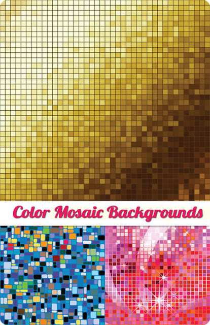 Color Mosaic Backgrounds   Vector Clipart