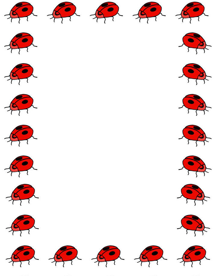 Free Printable Border Paper Free Border Stationary Free Ladybugs