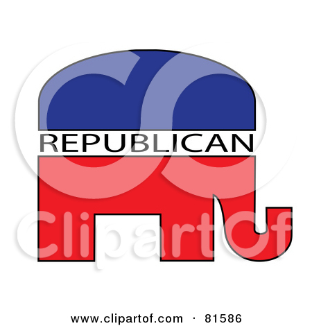Free  Rf  Clipart Illustration Of A Red White And Blue Republican