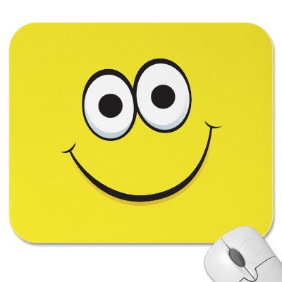 Funny Yellow Happy Cartoon Smiley Face Mousepads