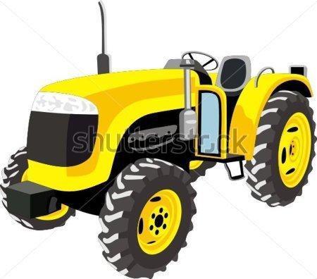 Gelbe Traktor Isoliert Auf Weiss Cliparts   Clipartlogo Com