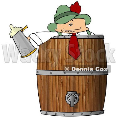 German Man Celebrating Oktoberfest With Lots Of Beer Clipart Picture