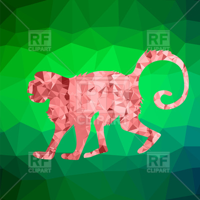 Mosaic Monkey On Polygonal Background 96314 Download Royalty Free
