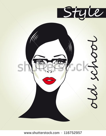 Retro Clipart Woman Faces With Sunglasseseyeglasses Beautiful Female