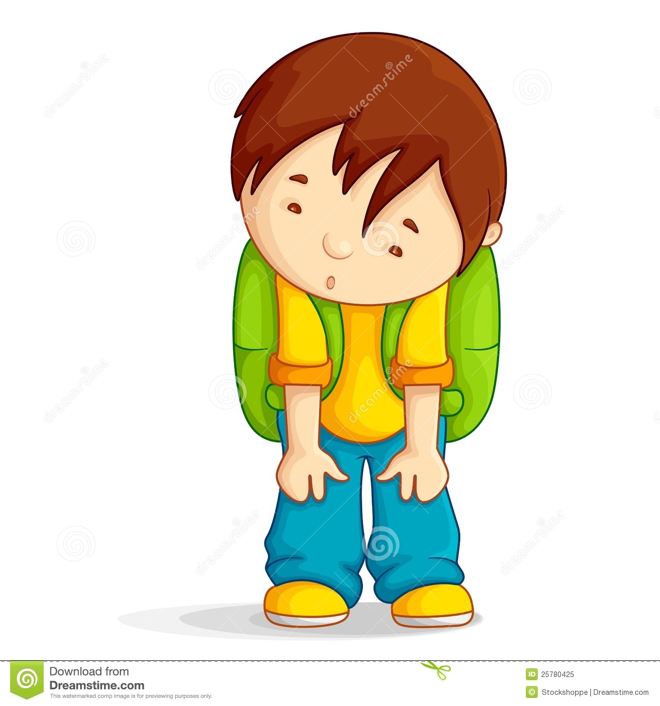 Sad Child Clipart Depressed Boy With School Bag