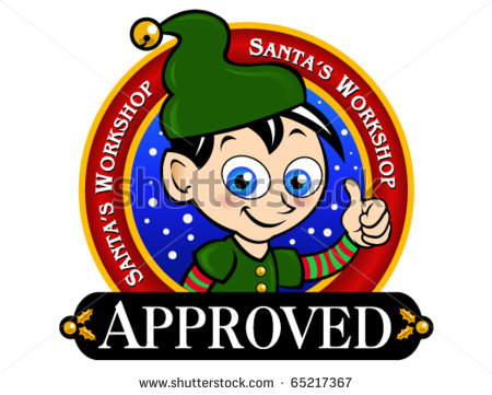 Santa S Workshop Approved Seal Stock Vector Illustration 65217367