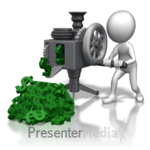 Stick Figure Cranking Out Money Powerpoint Animation