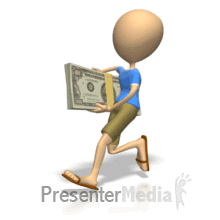 Stickton Carrying Money Powerpoint Animation
