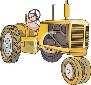 The Side Of A Yellow Tractor   Clipart