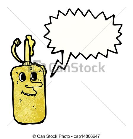 Vector   Cartoon Mustard Bottle   Stock Illustration Royalty Free