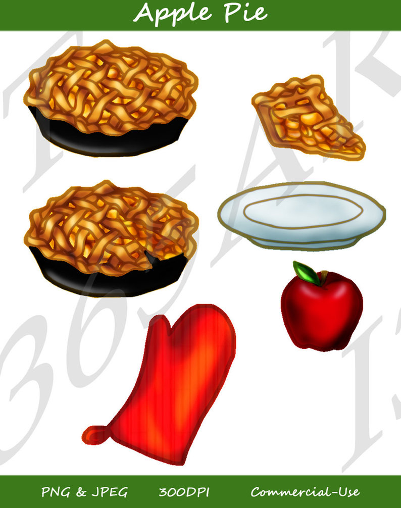 Apple Pie Clip Art Apple Pie Clipart Set By