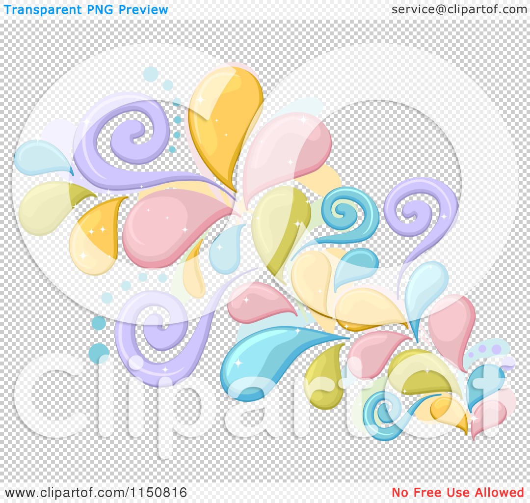 Cartoon Of A Colorful Splash With Swirls   Royalty Free Vector Clipart